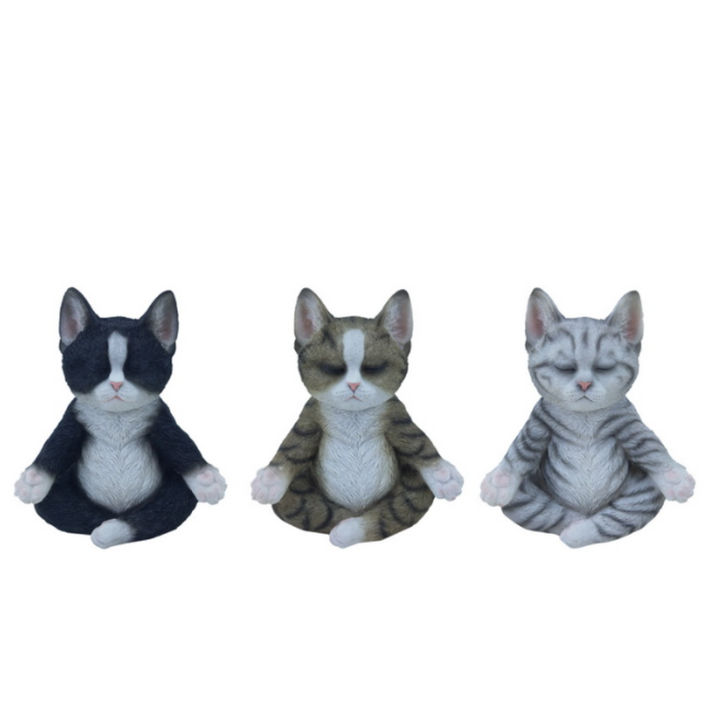 Ronis Meditating Yoga Cats 17cm Assorted