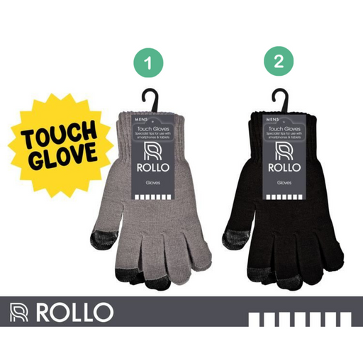 Ronis Men Knit Touch Gloves 2 Asstd