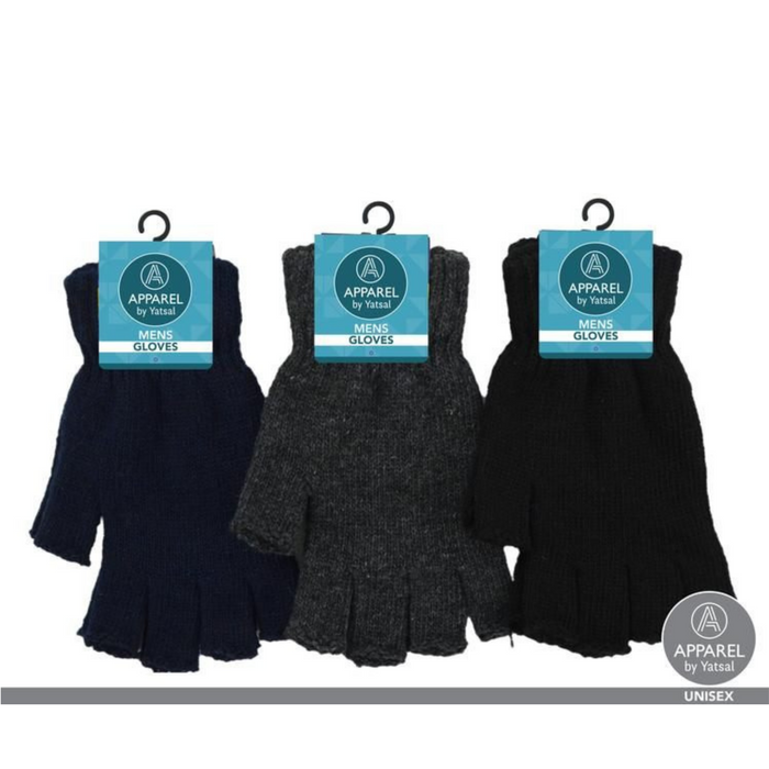 Ronis Mens Knitted Fingerless Gloves 3 Asstd