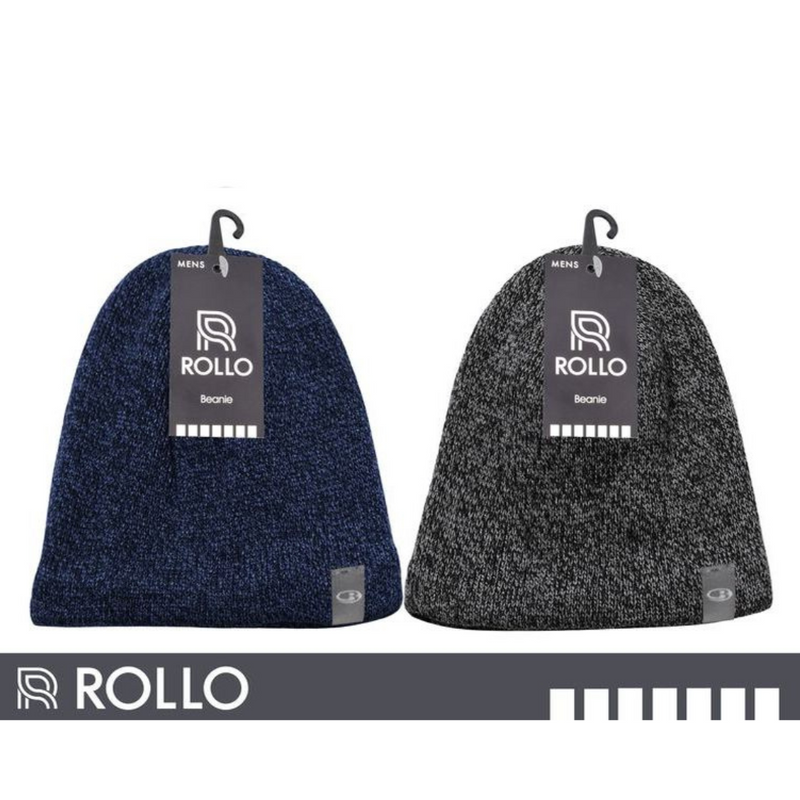 Ronis Mens Melange Beanie with Fleece Lining 2 Asstd