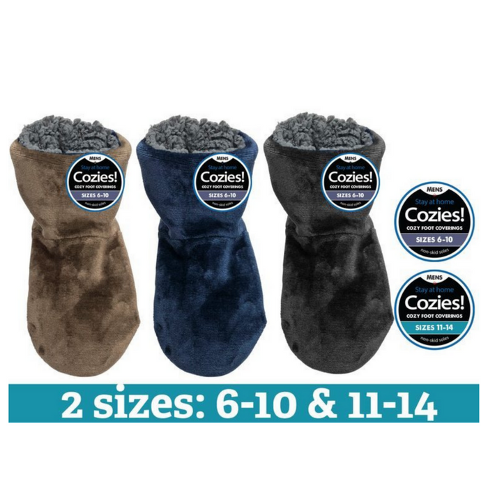 Ronis Mens Sherpa Slipper Boots Plush 3 Asstd