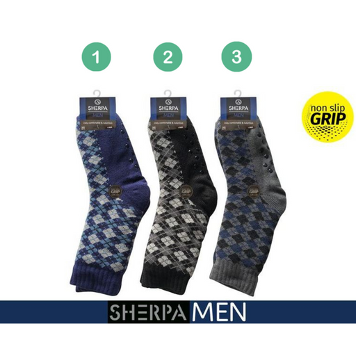Ronis Mens Sherpa Socks Argyle Series 1 3 Asstd