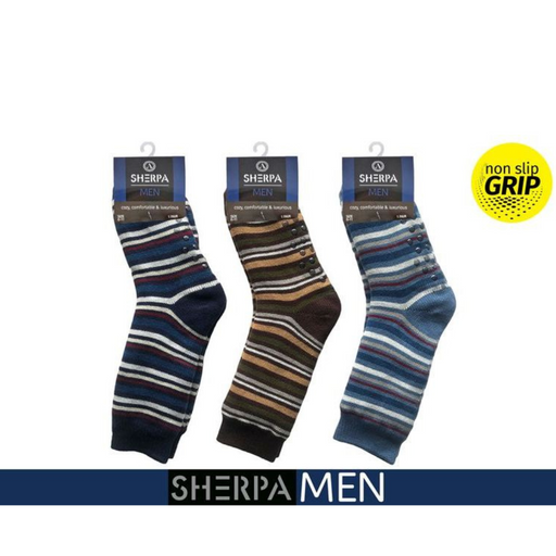 Ronis Mens Sherpa Socks Multi Stripe 3 Asstd