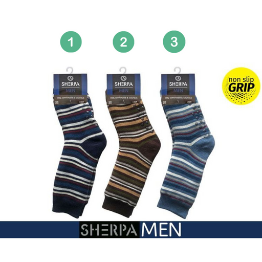 Ronis Mens Sherpa Socks Multi Stripe 3 Asstd