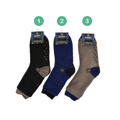 Ronis Mens Sherpa Socks Solid Colour 3 Asstd