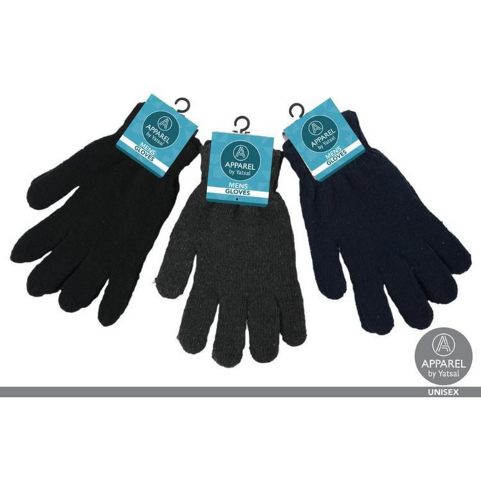 Men’s knitted winter gloves in assorted colours