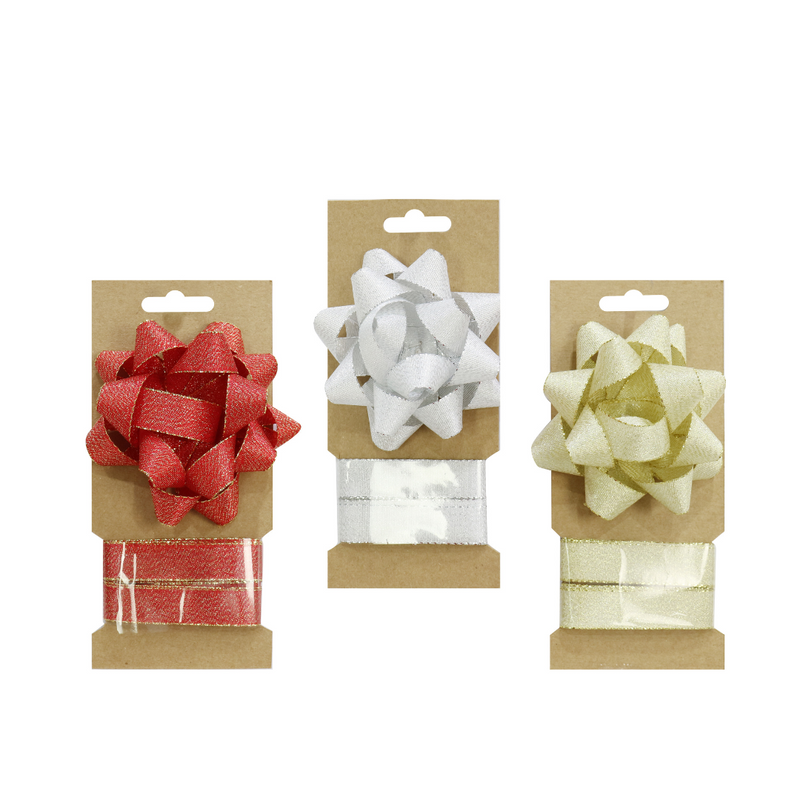 Ronis Metallic Bow and Ribbon Set 2pk 3 Asstd