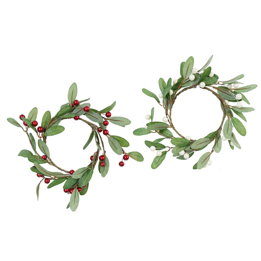 Ronis Mistletoe Wreath Lacq Berry 25cm 2 Asstd
