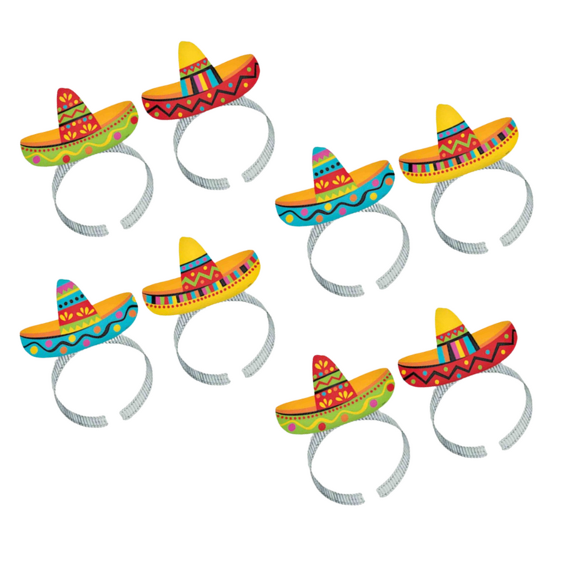 Fiesta Sombrero Headbands 8pk