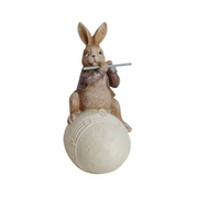 Ronis Musical Bunnies on Egg Polyresin 6x6x14.5cm 3 Asstd