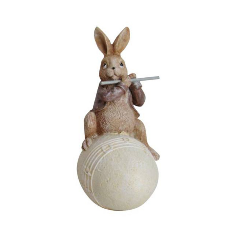 Ronis Musical Bunnies on Egg Polyresin 6x6x14.5cm 3 Asstd