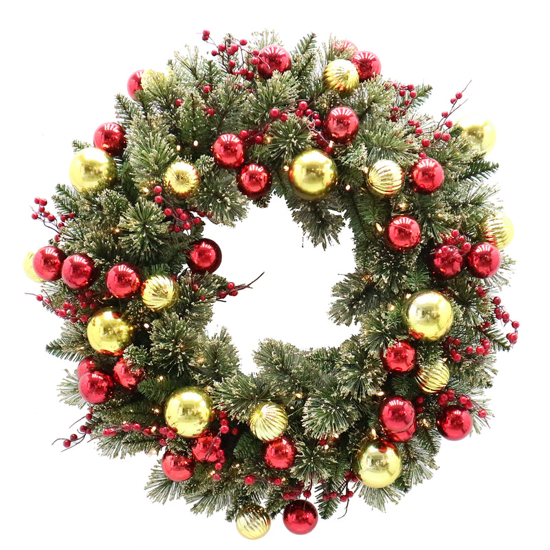 Dakota Pine Wreath with Lights 76cm