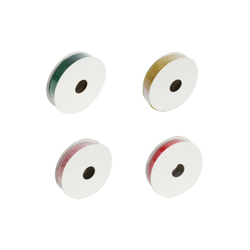 Ronis Narrow Velvet Ribbon 3m 4 Asstd