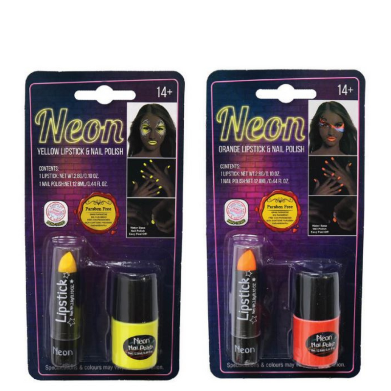 Ronis Neon Lipstick and Nail Polish 2 Asstd