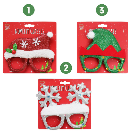 Ronis Novelty Glasses Glitter 3 Asstd
