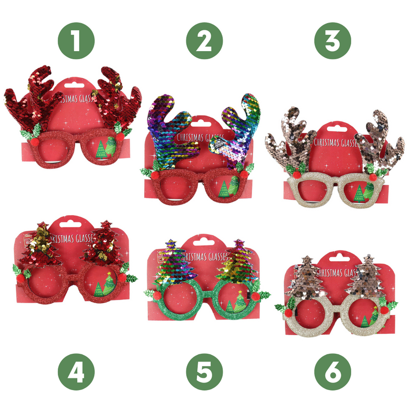 Ronis Novelty Glasses with Sequins 6 Asstd