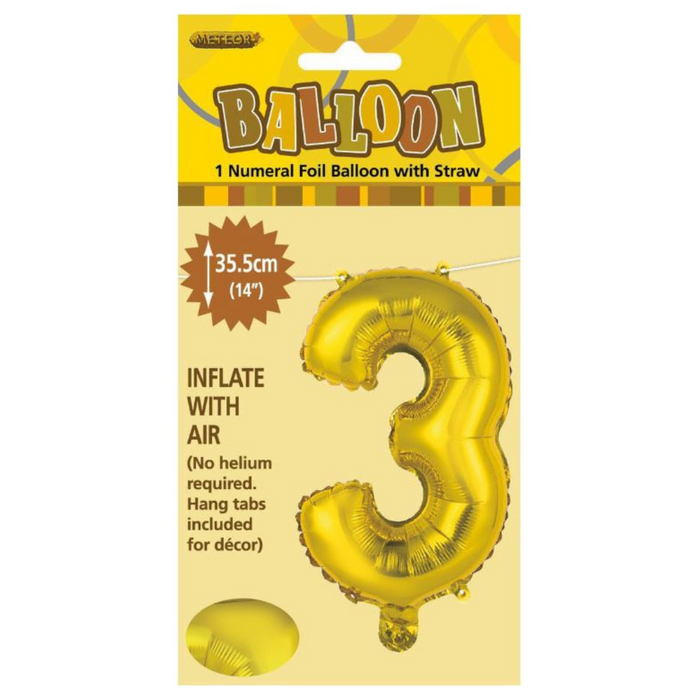 Ronis Numeral Foil Balloon 35cm Gold - 3