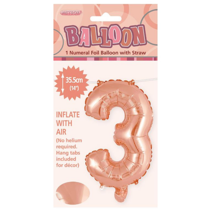 Ronis Numeral Foil Balloon 35cm Rose Gold - 3