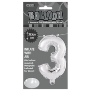 Ronis Numeral Foil Balloon 35cm Silver - 3
