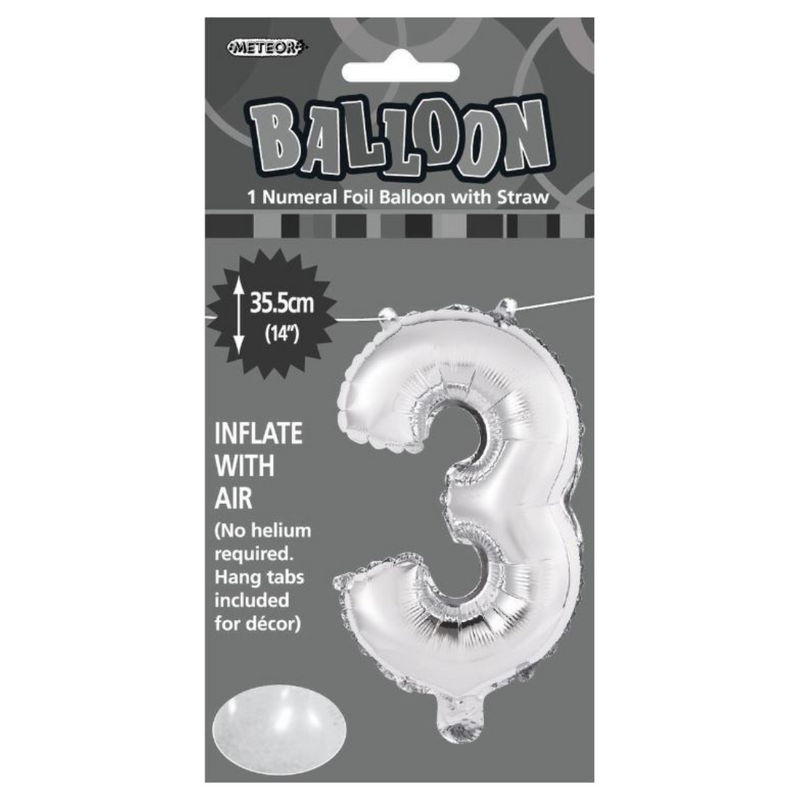 Ronis Numeral Foil Balloon 35cm Silver - 3