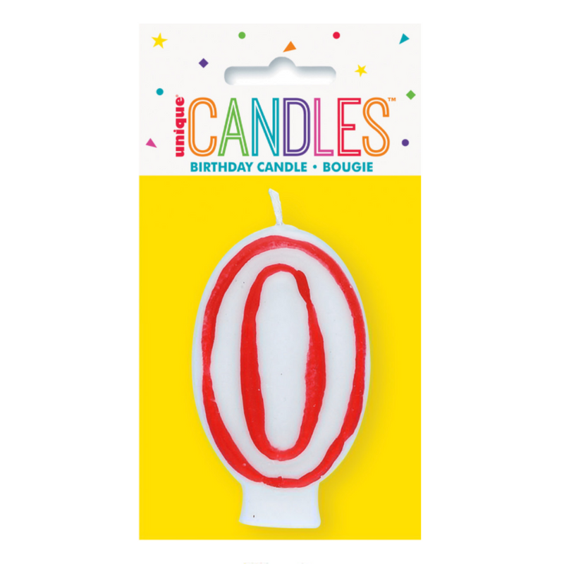 Ronis Numeral Candle 0 - Red