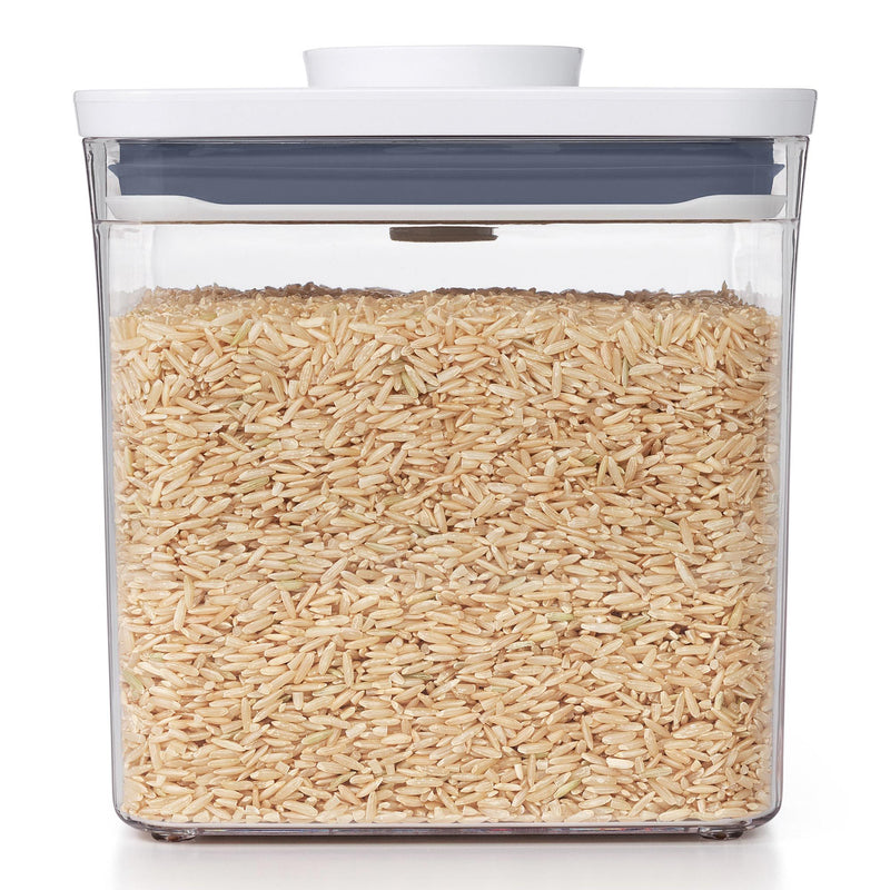 OXO POP 2.0 Big Square Short airtight container with white push-button lid