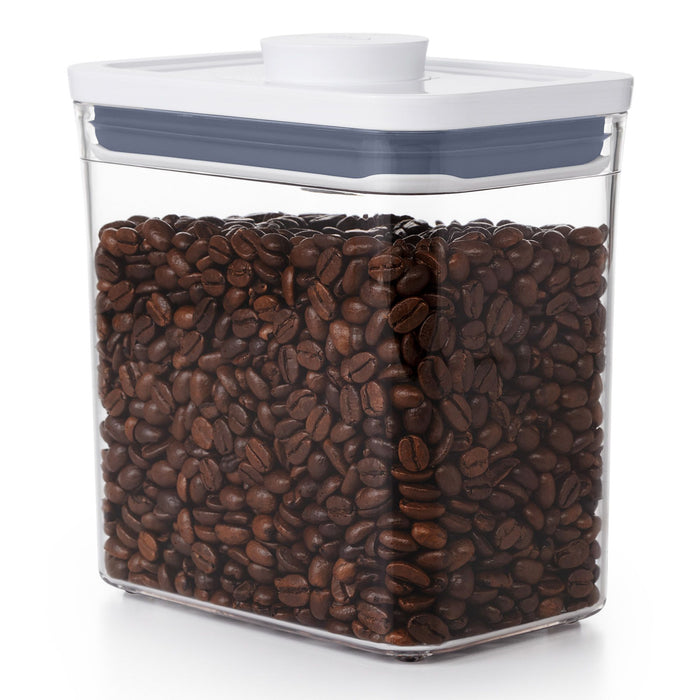 OXO POP 2.0 Rectangle Short 1.6L airtight container with white push-button lid