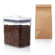 OXO POP 2.0 Rectangle Short 1.6L airtight container with white push-button lid