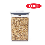OXO POP 2.0 Slim Rectangle Short 1.1L airtight container with white push-button lid