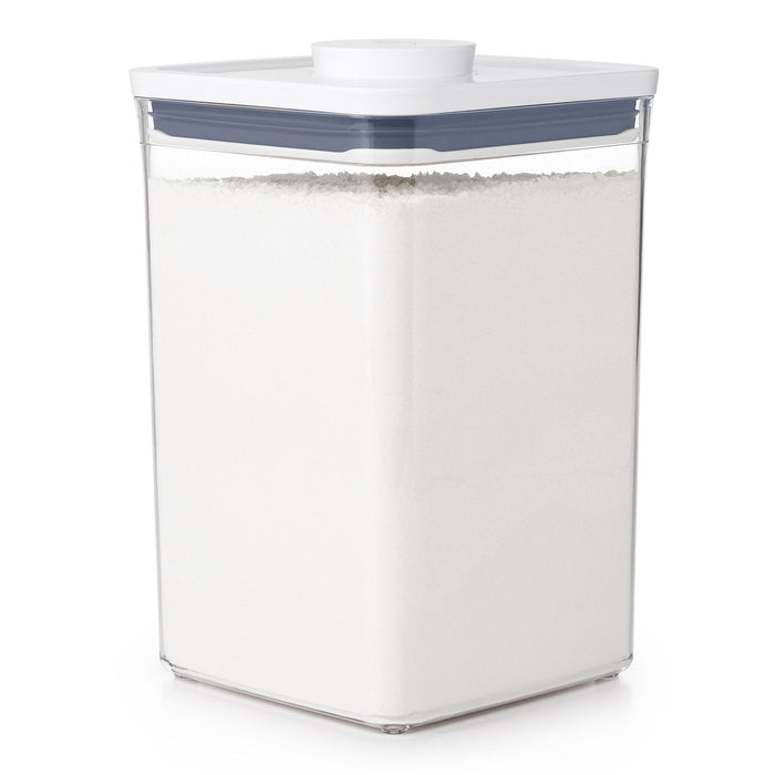 OXO POP 2.0 Slim Rectangle Short 1.1L airtight container with white push-button lid