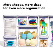 OXO POP 2.0 Slim Rectangle Short 1.1L airtight container with white push-button lid