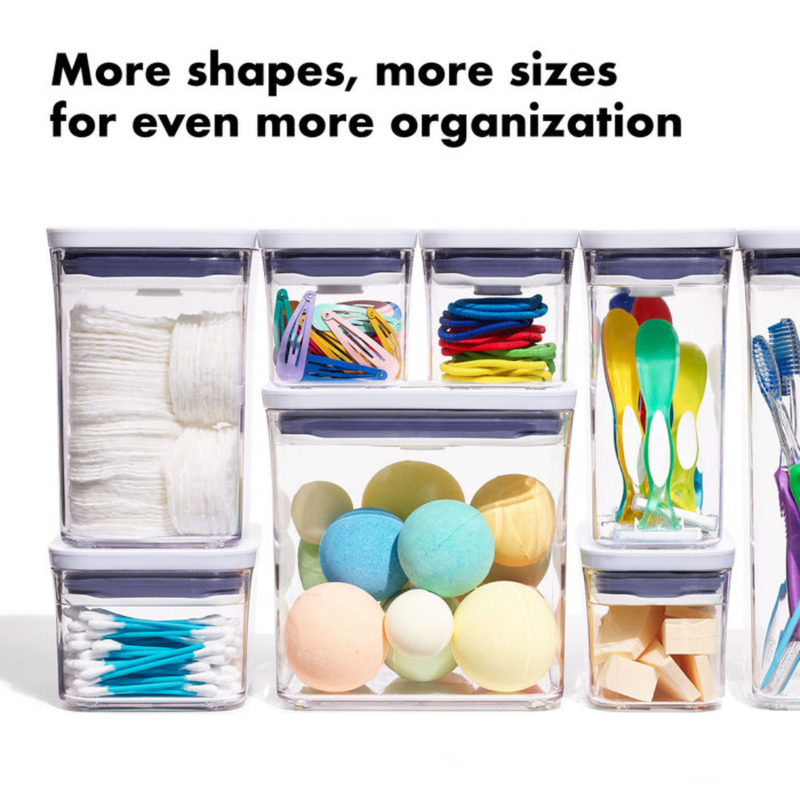 OXO POP 2.0 Small Square Short 1L airtight container with white push-button lid