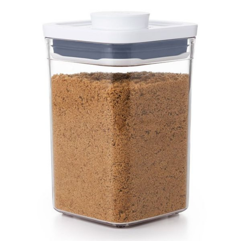 OXO POP 2.0 Small Square Short 1L airtight container with white push-button lid