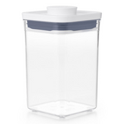 OXO POP 2.0 Small Square Short 1L airtight container with white push-button lid