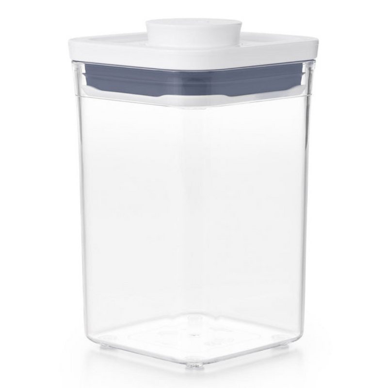 OXO POP 2.0 Small Square Short 1L airtight container with white push-button lid