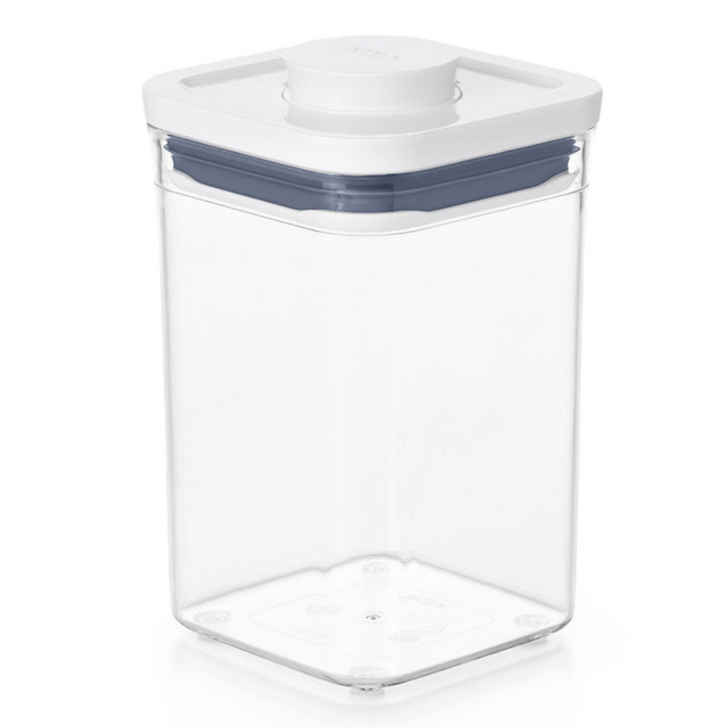 OXO POP 2.0 Small Square Short 1L airtight container with white push-button lid