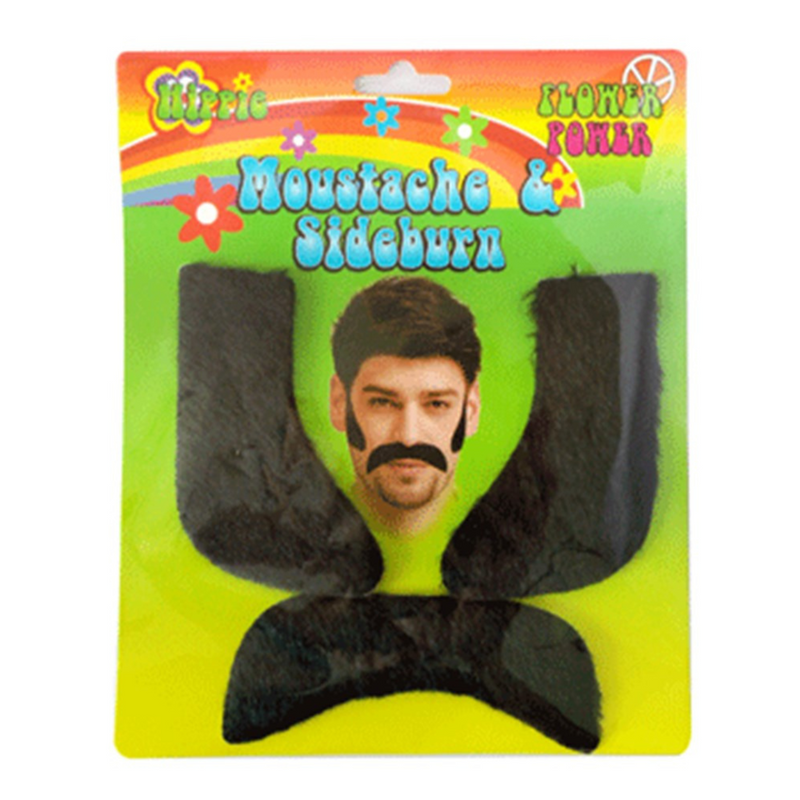 HIPPIE MOUSTACHE & SIDEBURN