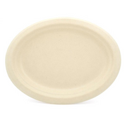 Ronis Oval Dinner Plates Eco-Friendly Wheat Straw Disposable 26x19.5cm 30pk