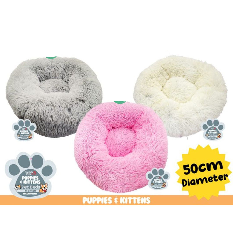 Pet Bed Plush Doughnut 50cmx15 Small
