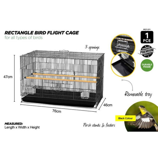 Bird Cage Square 76x46x47cm Black