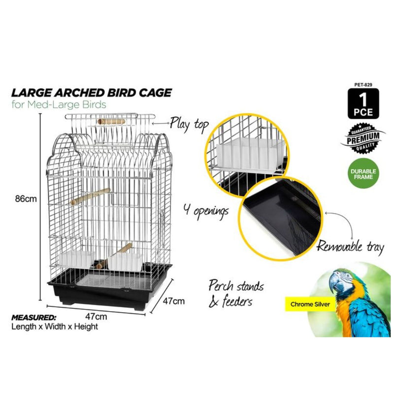 Bird Cage 47x47x86cm Silver/Black