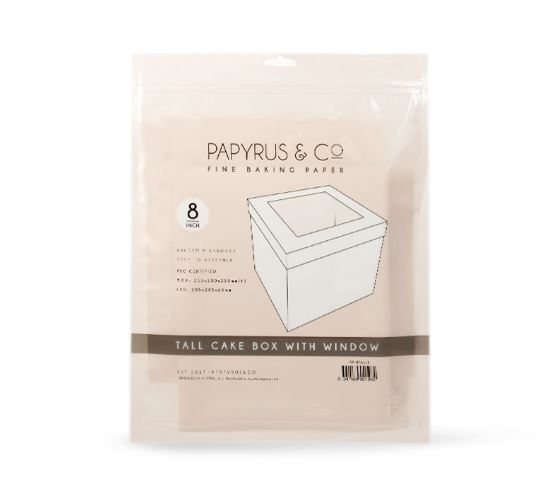 Papyrus Hangsell 8In Tall Cake Box With Window