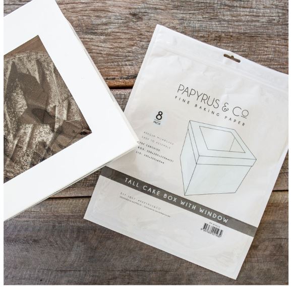Papyrus Hangsell 8In Tall Cake Box With Window