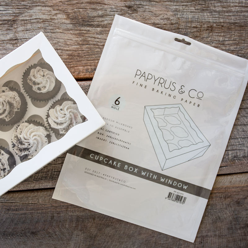 Papyrus Hangsell Cupcake Box With Pvc Window (Holds 6 Cupcakes)