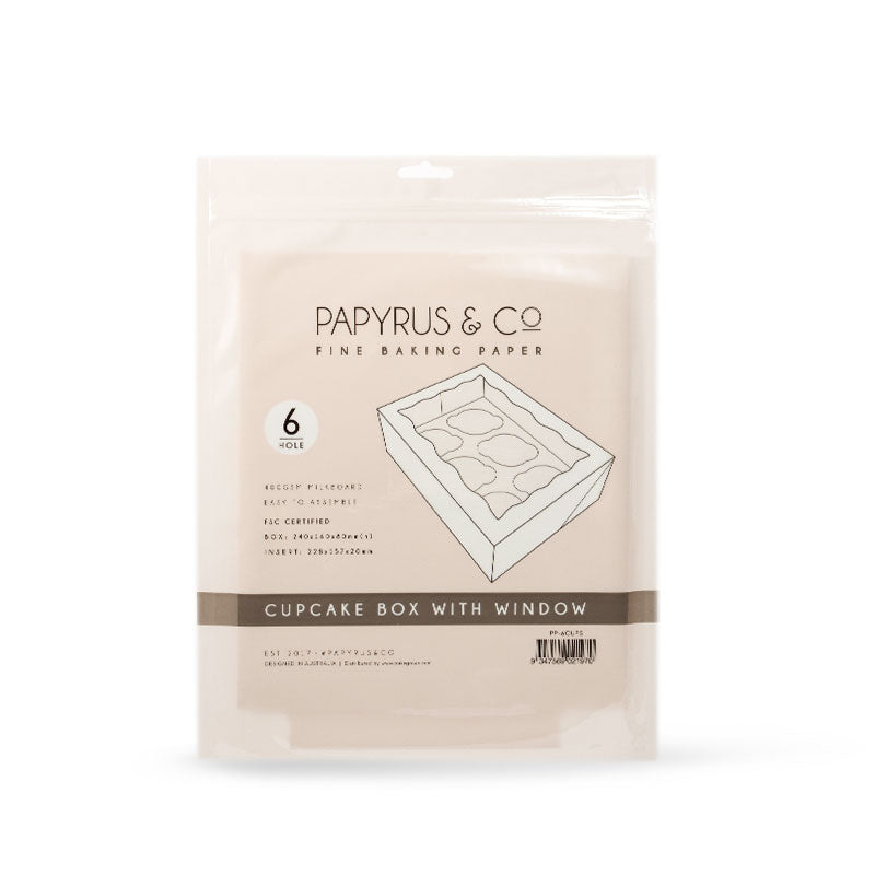 Papyrus Hangsell Cupcake Box With Pvc Window (Holds 6 Cupcakes)