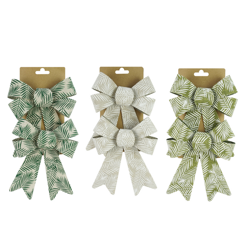 Ronis Palm Leaf Bow Medium 2pk 3 Asstd