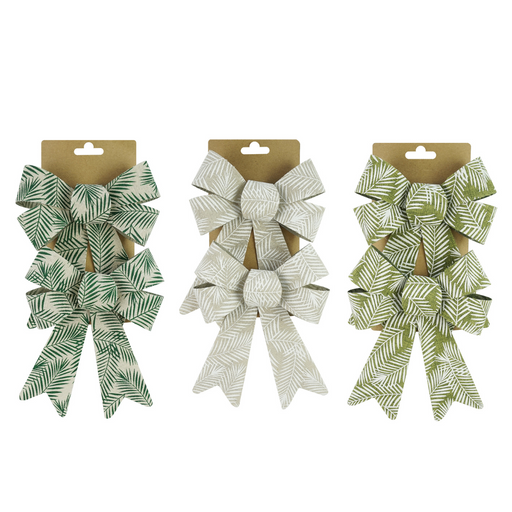 Ronis Palm Leaf Bow Medium 2pk 3 Asstd