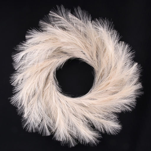 Ronis Pampas Grass Wreath Ivory 45cm