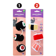 Ronis Paws and Claws Plush Sushi Dangler With Crinkle And Catnip Cat Toys 2 Asstd