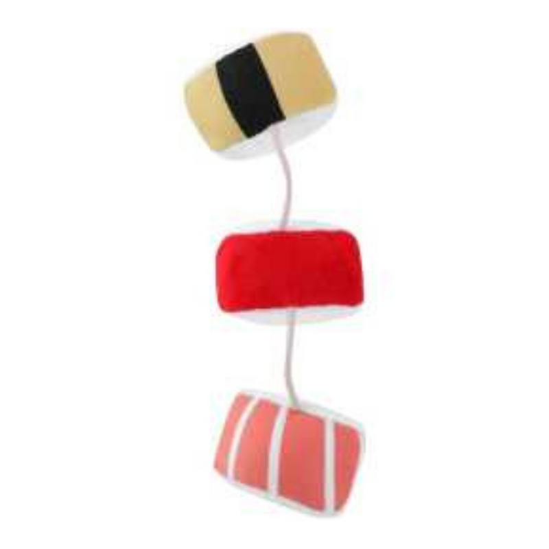 Ronis Paws and Claws Plush Sushi Dangler With Crinkle And Catnip Cat Toys 2 Asstd